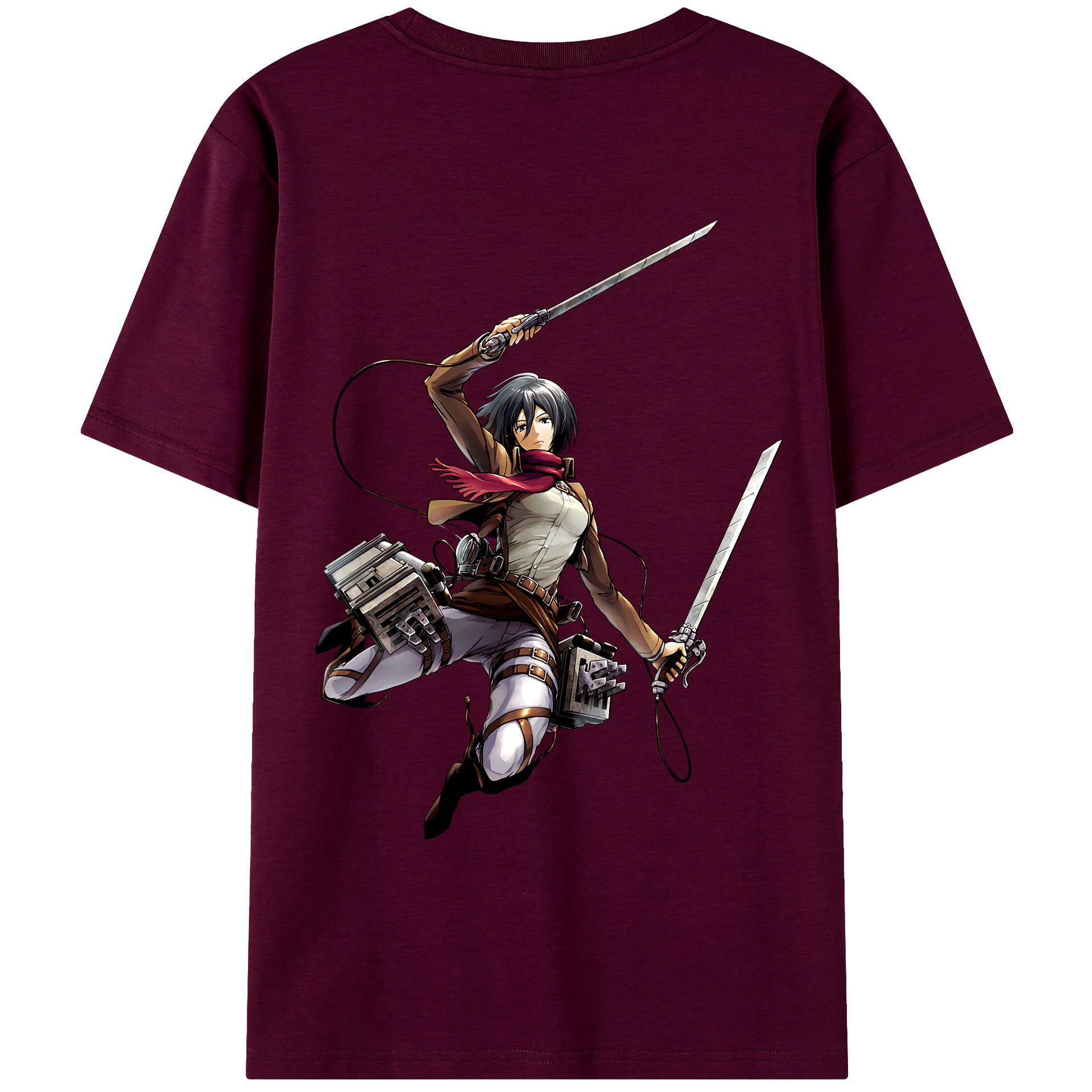 （画像用） 進撃の巨人 ミカサ·アッカーマン Attack on Titan Mikasa Ackerman レディース半袖Tシャツ(バックプリント)